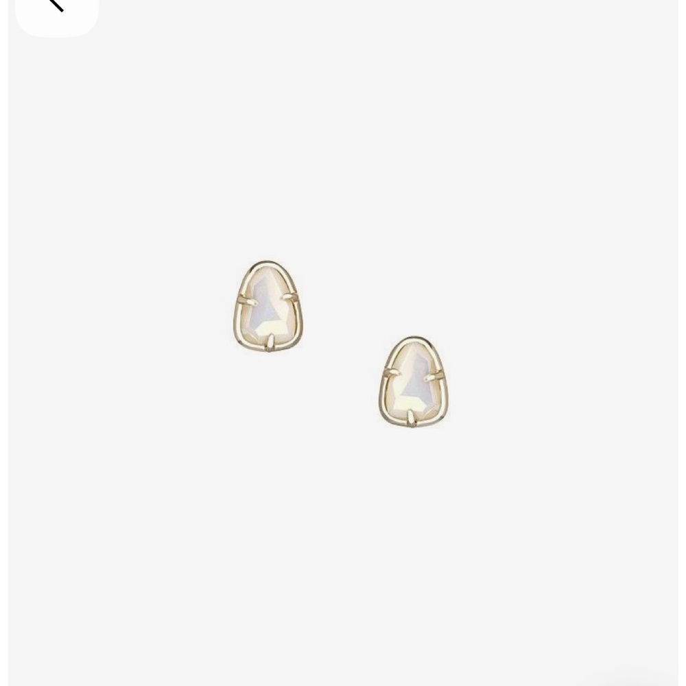 Kendra Scott Hazel Gold Stud Earrings in Iridescent White